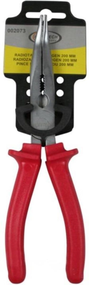 Hofftech Radiotang - Recht - Chroom-vanadiumstaal - 200 mm - Rood