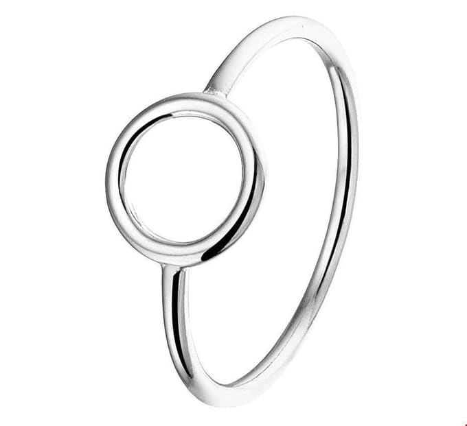 Zilver Gerhodineerde Ring cirkel 1324021 18.50 mm (58)