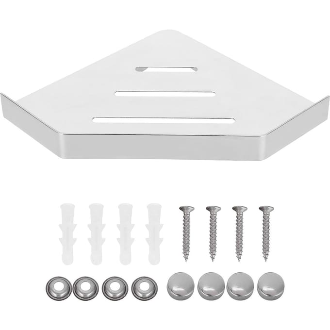 Wandgemonteerd Douche Hoekplank Opbergrek Organizer Houder Container voor Badkamer Pons Type white