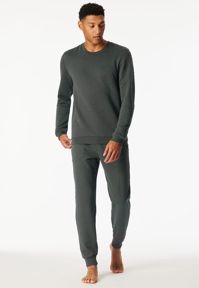 Donkergroen gedessineerd sweatshirt - Mix+ Relax 50