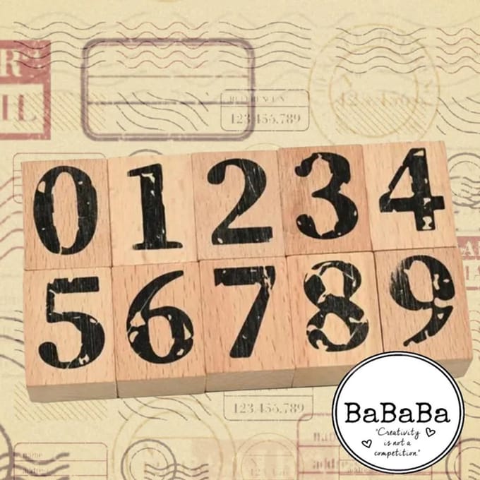 BaBaBa Houten Stempel set Getallen Stoere Getallen