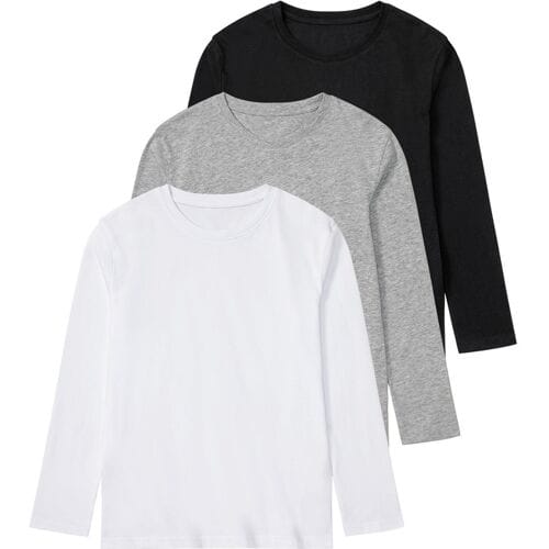 PEPPERTS! 3 jongens shirts (zwart/wit/grijs, 146/152)