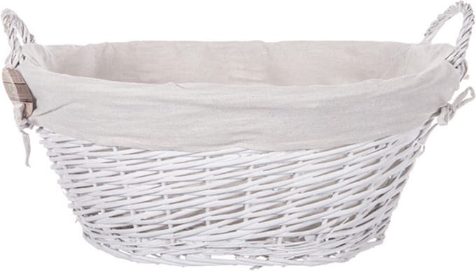 CM Cadeaumand met hengsel - wit riet - 58 x 45 x 32 cm - rietenmand