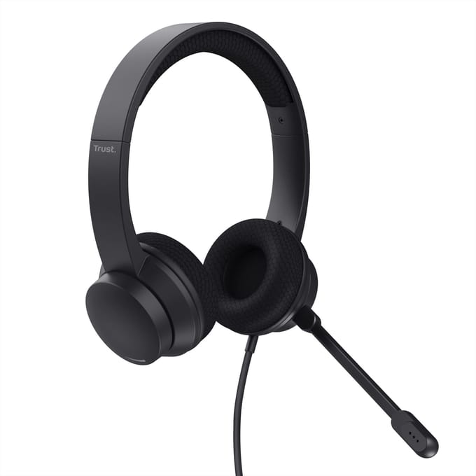 Trust HS-260 Over Ear headset Kabel Stereo Zwart Ruisonderdrukking (microfoon) Headset, Volumeregeling, Microfoon uitschakelbaar (mute) Computer
