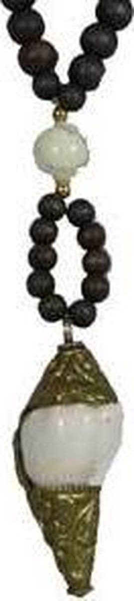 Heaven Eleven - Bruin hout met 925 zilver schelp
