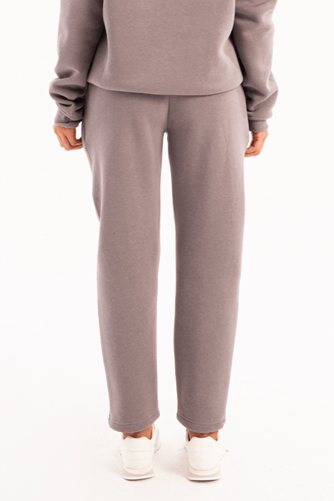 Relaxte pasvorm, verhoogde taille, gevoerd met polarfleece, grijze damesjoggingbroek - Echo
