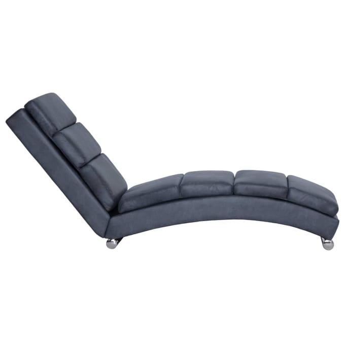 vidaXL - Chaise - longue - kunstsuède - grijs