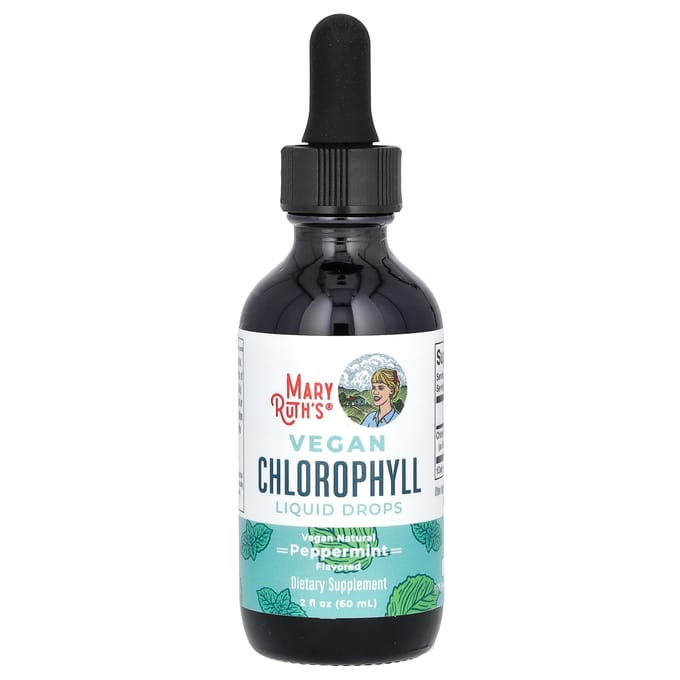 MaryRuth's, Vegan Chlorofyl Vloeibare Druppels, Pepermunt, 50 mg, 2 fl oz (60 ml)