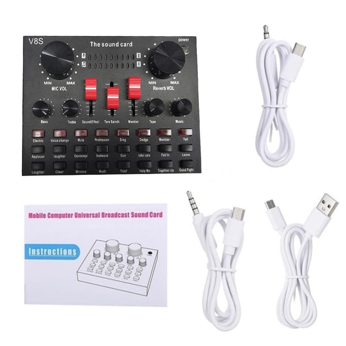 Multifunctionele Live Geluidskaart BM800 Microfoon Set Audio Opname Apparatuur (Goud) black