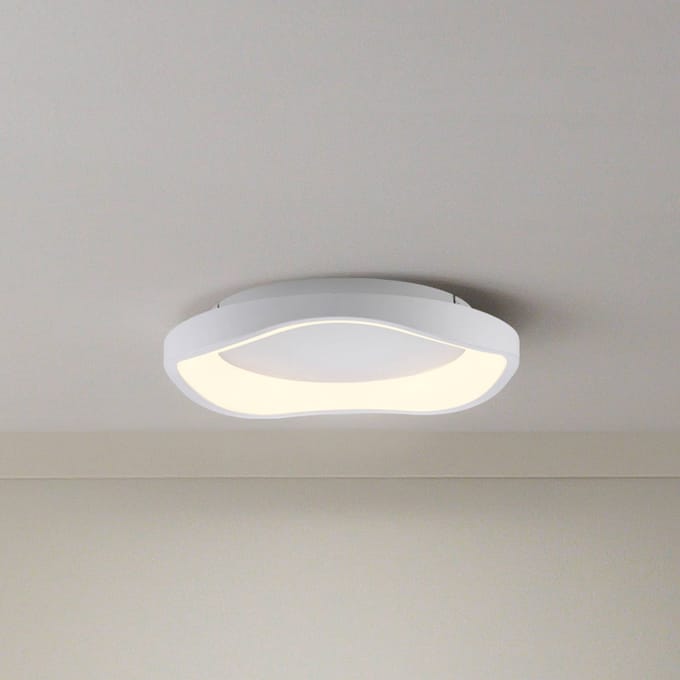 Schöner Wohnen LED plafondlamp MONTA, wit, Ø 40 cm, metaal, Switchdim en dimbaar