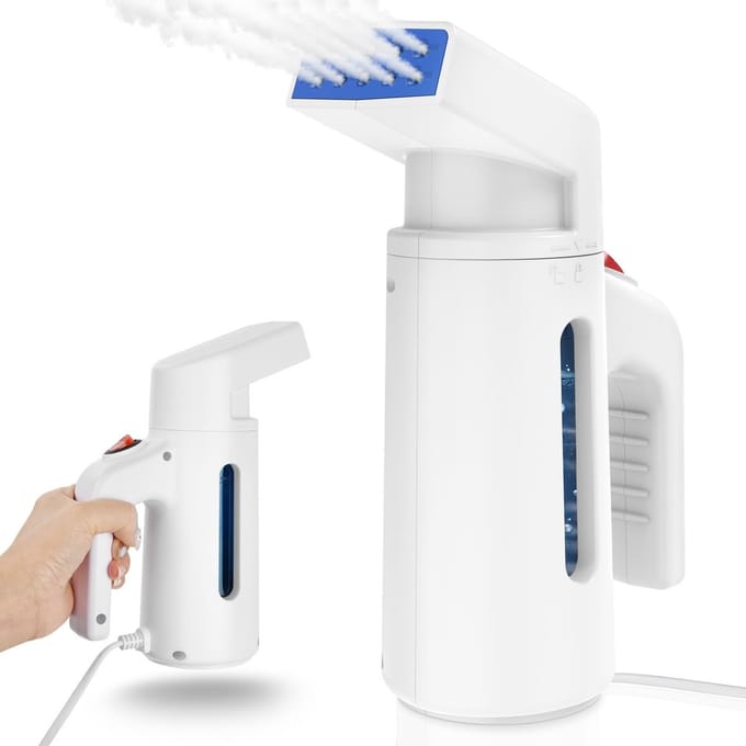 Dailygoody - Handkledingstomer - Draagbaar - 700 W - Compact - Stoomborstel - Reizen - Wit - Kledingstomer