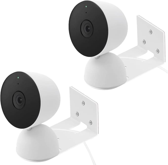 Muurbeugel Camera - Bevestiging Houder - Beveiliging Thuis - Twee Montagemethoden - Set van 2 - Wit