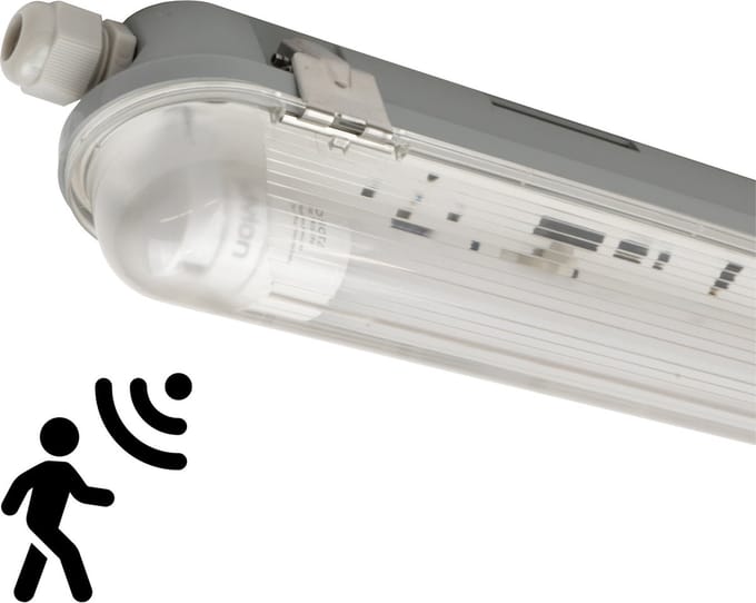 Ledvion - LED TL Armatuur - 60CM - 7W - 6500K - IP65 - LED TL Buis & Bewegingssensor