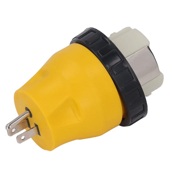 Stroomconnector voor Camper 15A naar 50A Conversie Stekker Generator Adapter met Draaisluiting black