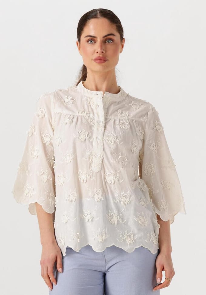 Lollys Laundry Louisell Blouse Ss Dames - Jurken - Wit - Maat M