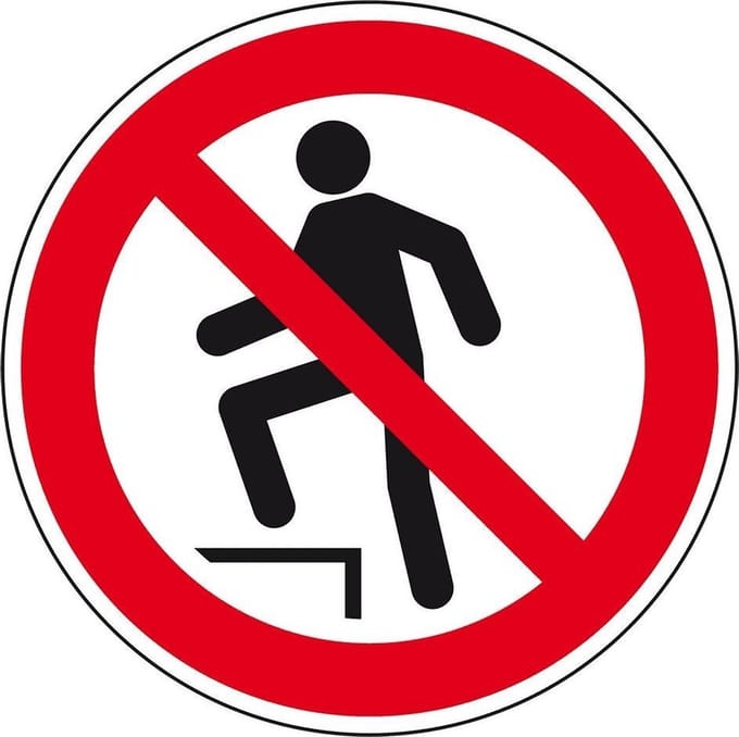 Niet op staan bord - kunststof - P019 200 mm