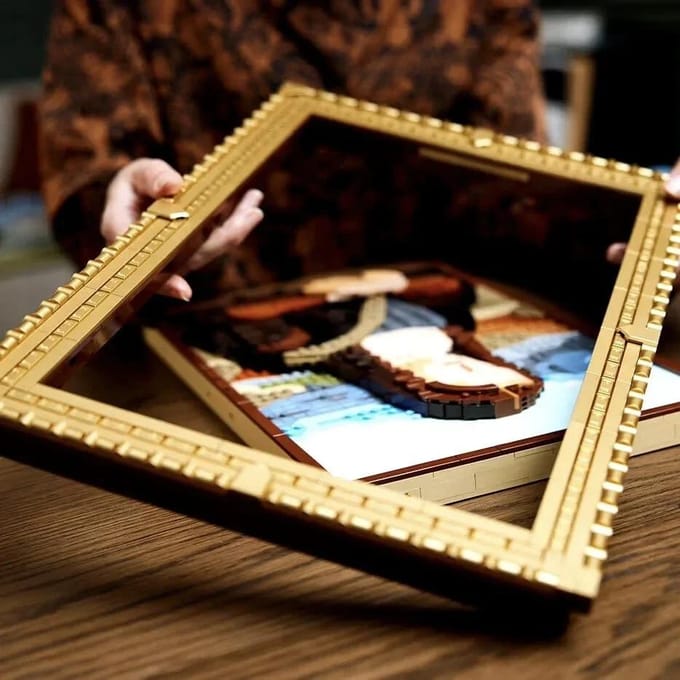 Art 31213 Wereldberoemd Schilderij 3D Model Gemonteerd Baksteen Speelgoed Kerstcadeau Woondecoratie beige