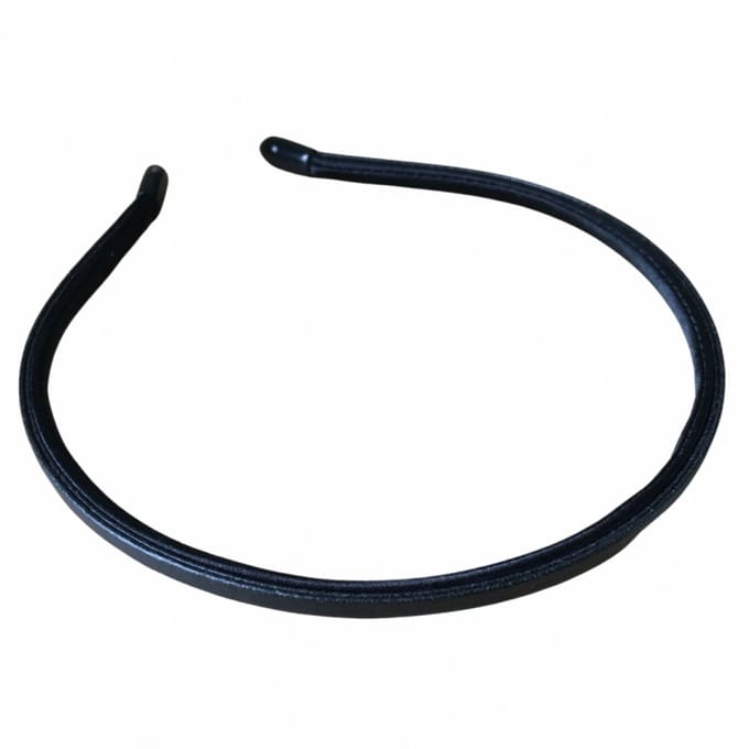 Haarband- zwart leer 4.5 mm - Charme Bijoux