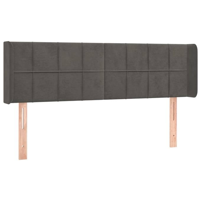 vidaXL - Hoofdbord - LED - 147x16x78/88 - cm - fluweel - donkergrijs