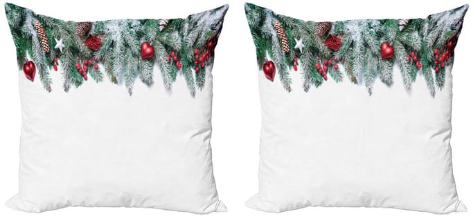 ABAKUHAUS Kussenhoes Set – 2x 45x45 cm – Dubbelzijdig, Groen/Rood