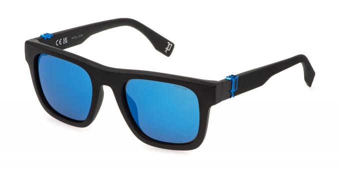 Police SPLQ79E Nero opaco 53/21/145 MAN Zonnebrillen