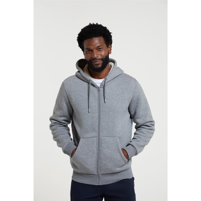 Mountain Warehouse Heren Dalton Borg gevoerde Full Zip Hoodie (Grijs)