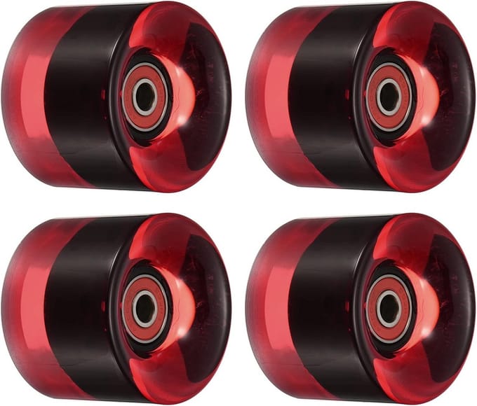 Longboard Wielen 60mm met ABEC-9 Lagers (4 Stuks) - Cruiser en Skateboard Vervanging