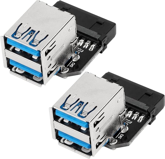 Moederbord USB Adapter - 19 Pin naar USB - Extra Poorten Creëren - Verticaal Ontwerp - 2 Poorten - Niet gespecificeerd