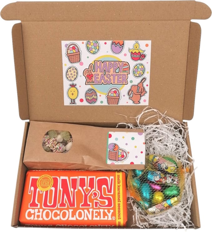 Brievenbus cadeau pasen - Happy Easter - Tony chocolonely - Paas chocolade - tum tum
