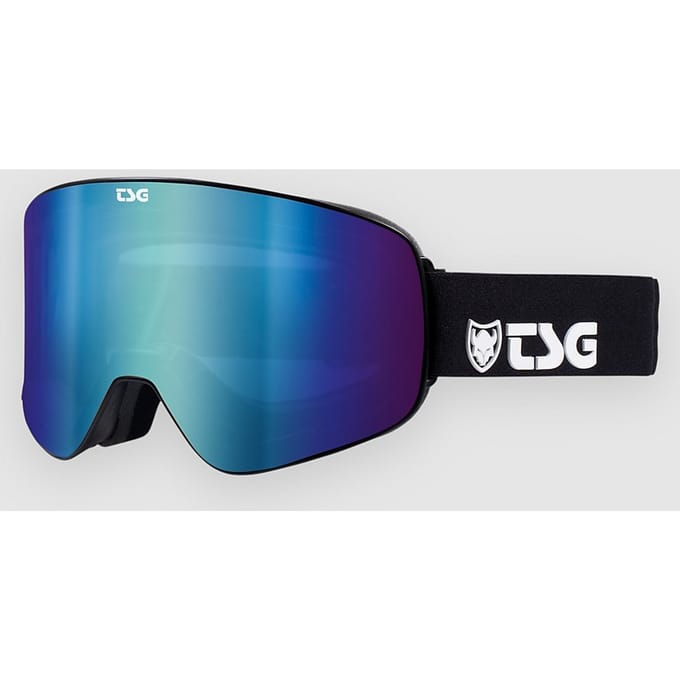 TSG Four S Solid Black-Blue Goggle zwart