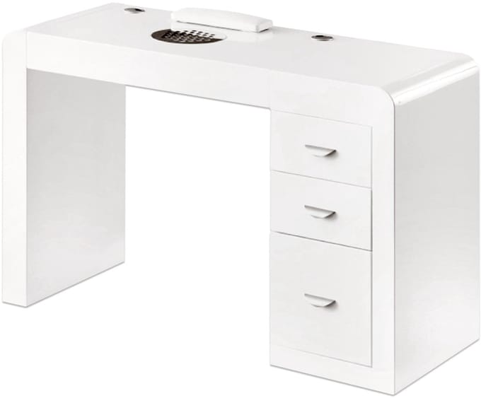 MBS-3103 Manicuretafel met Afzuiging - Rechts - Wit