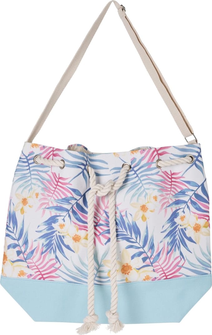 Strandtas Flora 54x44 cm Canvas/Jutte Assorti