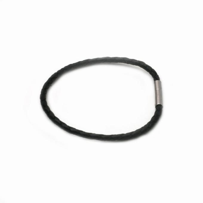 Leren armband 2mm zwart - 20 cm