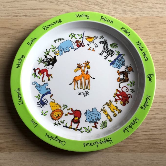 Jungle Dieren kinder melamine bord - Tyrrell Katz