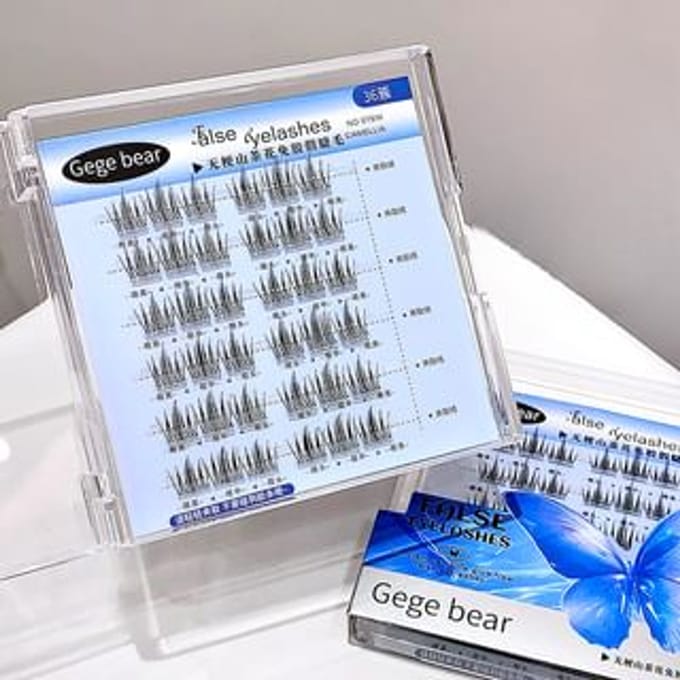 Gege Bear - No Terrier Glue Free False Eyelashes - Camellia #Camellia - 36 bunches
