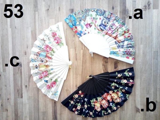 2 + 1 gratis nylon handwaaier Uilen, willekeurige taferelen
