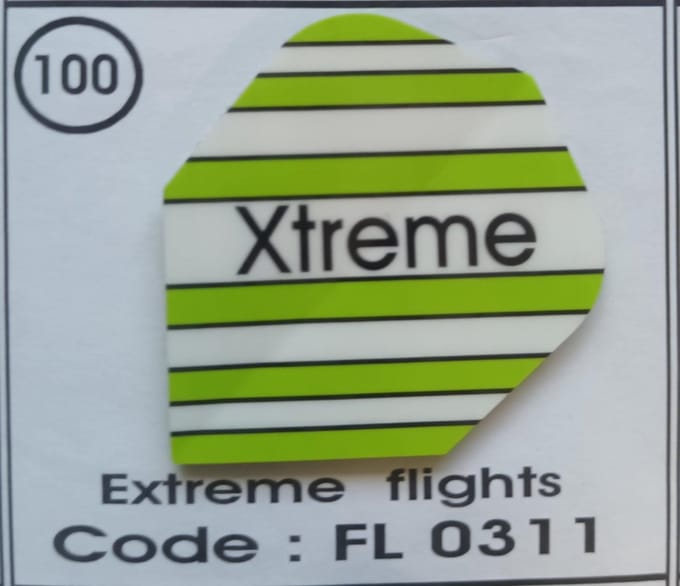 Dart Flights - 10 sets (30 stuks) - 100 micro - Extreme - gesteept groen