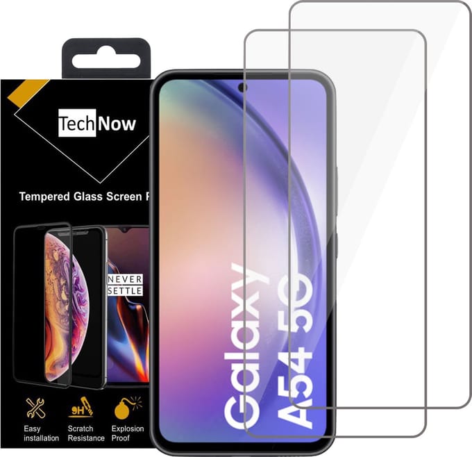 2x Screenprotector geschikt voor Samsung A54 – Screenprotector geschikt voor Samsung A54 Screen Protector Tempered Glass
