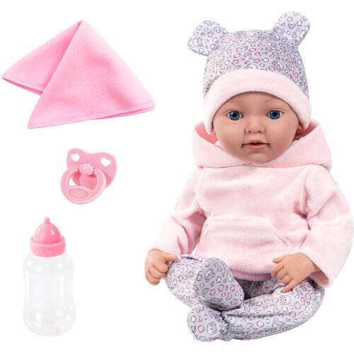 BAYER DESIGN Reborn Baby pop 38 cm (Lichtroze/grijs)
