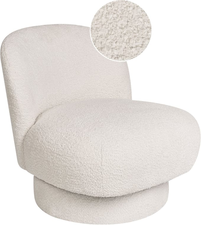 AYLO - Fauteuil - Gebroken wit - Bouclé