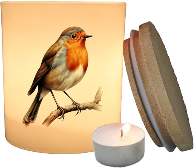 Geurfruit - Waxinelichthouder - Vogel - Roodborstje