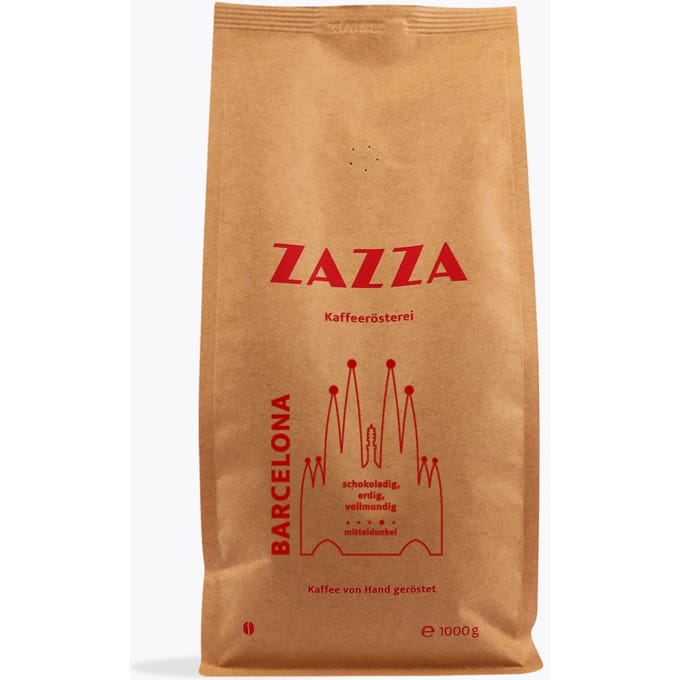 Zazza Barcelona Espresso Arabica | 1 kg | Ganze Bohne | Dunkle Röstung Intensiv Schokoladig Aromatisch für Siebträger und Vollautomaten Premium Qualität