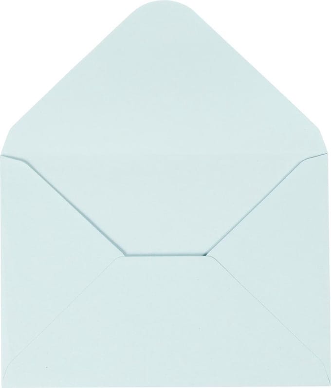 Enveloppen, afmeting envelop 11,5x16 cm, 110 gr, lichtblauw, 10 stuk