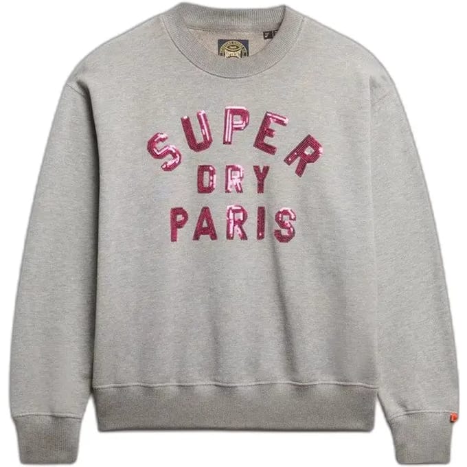 Superdry EMBELLISHED VARSITY LOOSE CREW Dames Trui