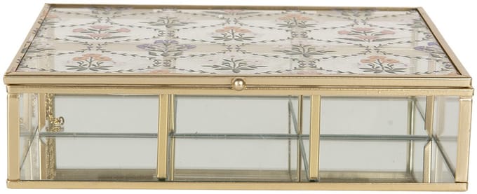 Clayre & Eef Sieradendoos 20x16x5 cm Transparant Glas
