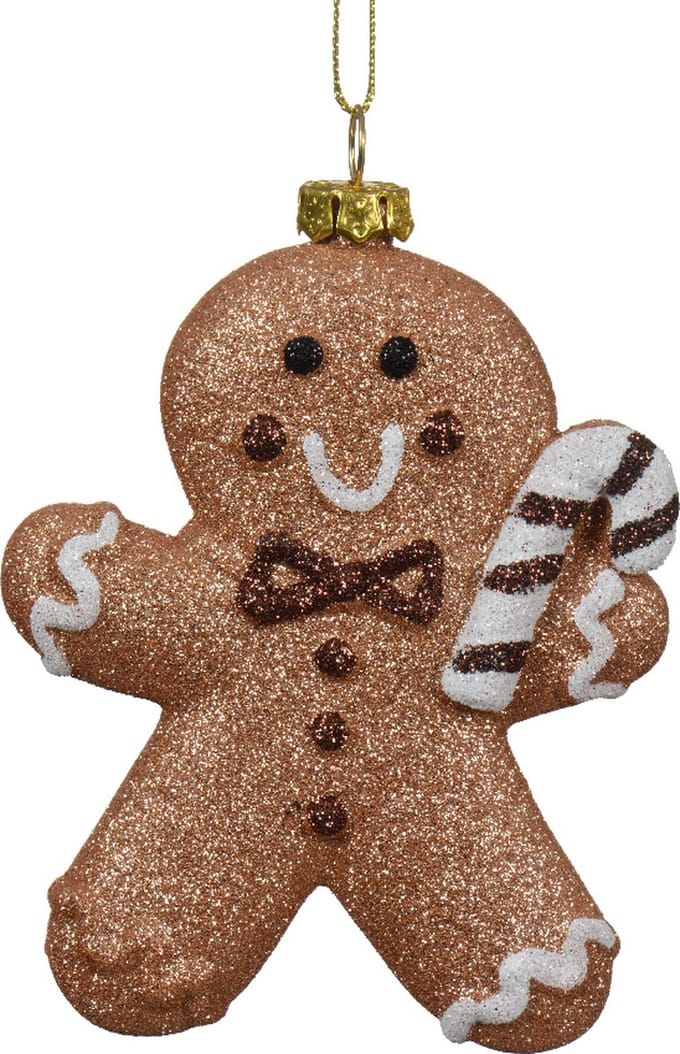 Decoris - Hangende kerstdecoratie, peperkoekman 8,30x3x10cm