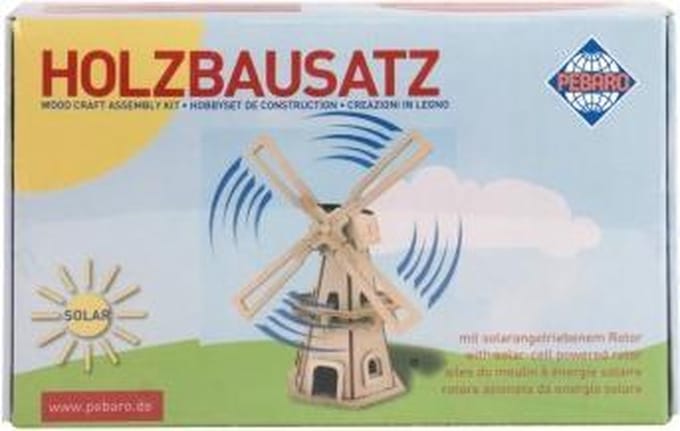 Pebaro houten bouwset solar molen educatief speelgoed bouwpakket.