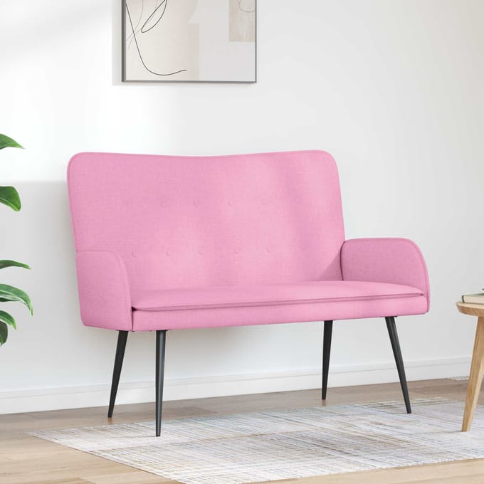 vidaXL - 2-Zits - Sofa - Roze - 115 - x - 61 - x - 87 - cm - Stof