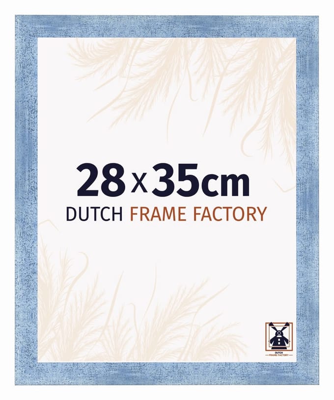 Fotolijst 28x35 cm - MDF - Helder Blauw Geveegd - Praag