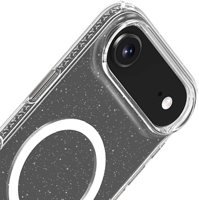 Force Case, Hoesje geschikt voor iPhone Air - AIR XTREM MagSafe Versterkt & Glitter 4m, Transparant